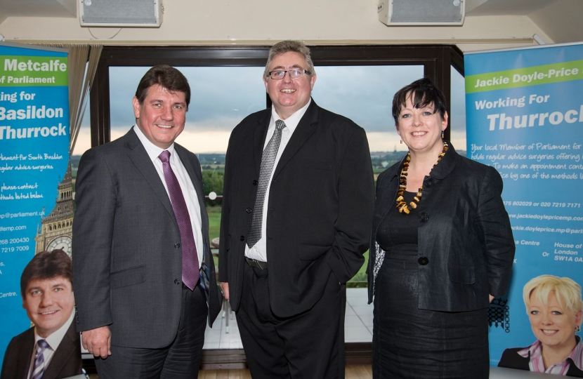 Jackie with Stephen Metcalfe MP and Cllr Rob Gheldhill