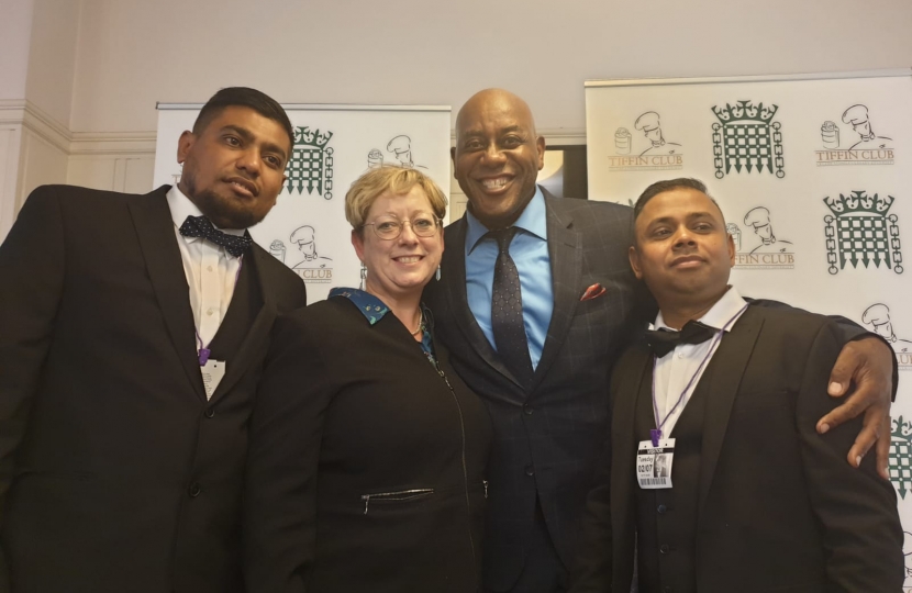 Jackie and the Village Indiya team with Ainsley Harriott