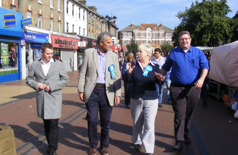 Jackie out Campaigning