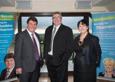 Jackie with Stephen Metcalfe MP and Cllr Rob Gheldhill