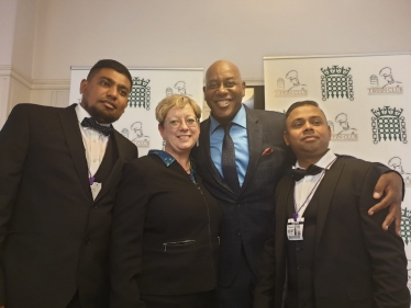 Jackie and the Village Indiya team with Ainsley Harriott