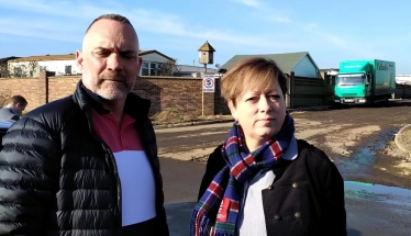 Jackie with Cllr Andrew Jefferies at Buckles Lane