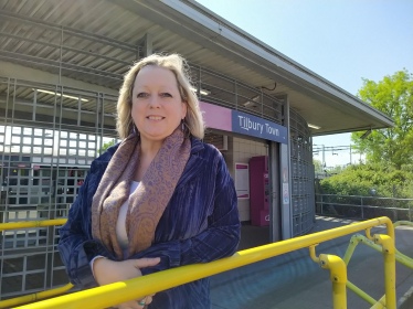 Jackie at Tilbury Rail Station